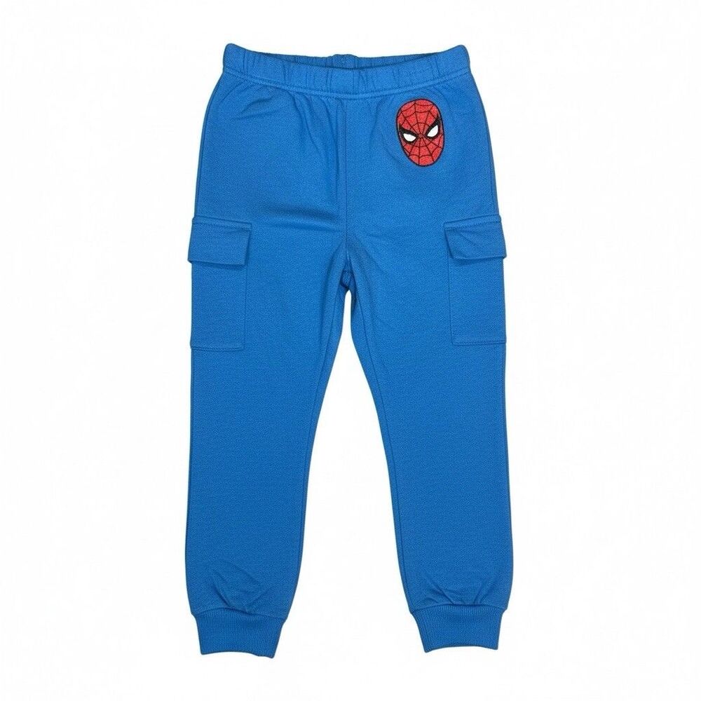 NWOT Marvel Spider-Man Boys Jogger Pants Blue Fleece Pull-On Size 6